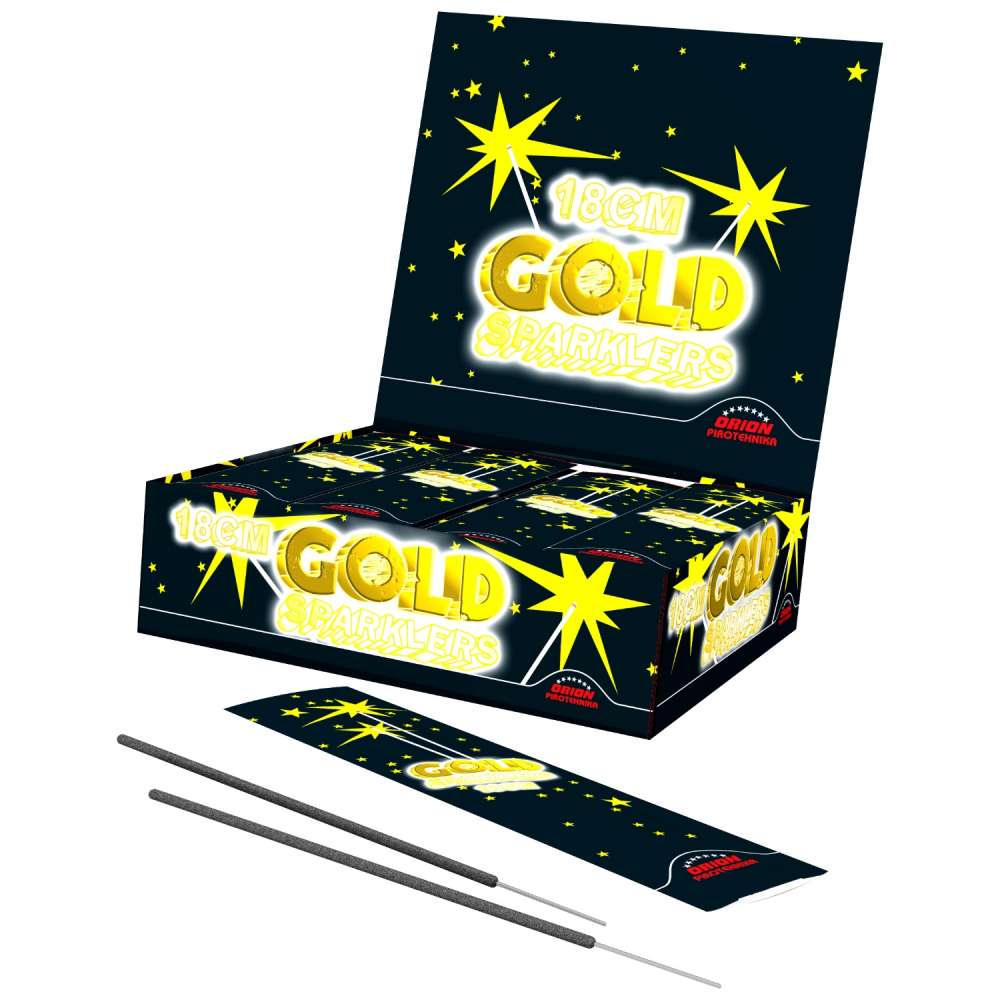 20 cm GOLD SPARKLERS 1/6